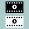 Black and white cinematographic ribbon icon.