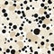 Black and white circles create a pattern in light beige and beige (tiled)