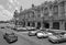 Black and white classic cars in the center of Havana in Cuba. Black and white drawn of Havana city