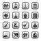 Black and white cleaning and hygiene icons