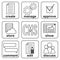 Black and white CMS functions infografic poster