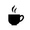 Black and white coffee mug simple icon, vector