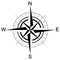 Black and white compass. Raster