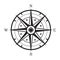 Black and white compass. vector