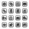 Black an white computer part icons