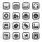 Black an white computer peripherals and accessories icons