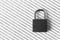 A black and white concept image that can be used to represent cyber security or the protection of software code. This image has se