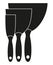 Black and white construction spatula silhouette set