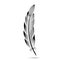 Black and white contour feather engraving