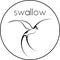 The black-and-white contour of a flying swallow swallow minimalist logo