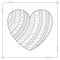 Black and White Contour Heart for Page of Coloring Book.