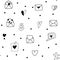 black and white converse hearts cute pattern. Seamless pattern valentine's day, wedding. Vector