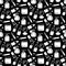 Black and white cosmetics seamless pattern