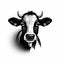 Black And White Cow Head: Environmental Awareness Caricature Illustration