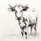 Black And White Cow Sketch: Expressive Artwork By John Larriva