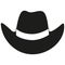 Black and white cowboy hat silhouette