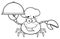 Black And White Crab Chef Cartoon Mascot Character Holding A Platter