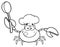 Black And White Crab Chef Cartoon Mascot Character Holding A Spoon