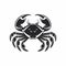 Black And White Crab Icon On White Background