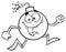 Black And White Crazy Bomb Cartoon Mascot Character Running