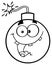 Black And White Crazy Bomb Face Cartoon Mascot Character With Expressions