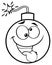 Black And White Crazy Bomb Face Cartoon Mascot Character With Expressions
