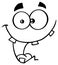 Black And White Crazy Cartoon Funny Face With Smiling Expression