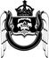 Black And White Crowned Scull Heraldry.