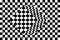 Black and white cube optical illusion