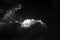 Black and white cumulonimbus stormy cloud
