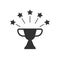 Black and white Cup with stars; sport award