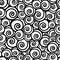 Black and white curls seamless pattern.