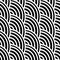 Black and white curved lines in a seamless pattern