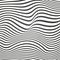 Black and white curved lines, surface waves, vector design background