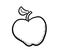 Black and White Cute Apple Doodle