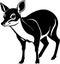 Black-white cute Chevrotain cartoon icons. Ai-generated.