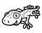 Black and White Cute Gecko Crawling Illustration in Cartoon Style for Coloring Book