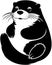 Black-white cute Sea Otter cartoon icons. Ai-generated.