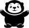 Black-white cute Sea Otter cartoon icons. Ai-generated.