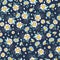 Black white daisies ditsy seamless pattern design