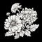 Black And White Decorative Flowers: Detailed Engraving With Chinese Influence