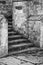 Black and white detail image of Regency period design steps into