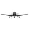 Black and white detailed private airplane logo illustration