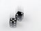 Black and white dice falling