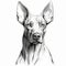 Black And White Digital Art Of Doberman Puppy