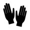 Black white disposable nitrile gloves silhouette