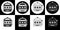 Black and white dollar slot machine icon set