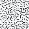 Black and white doodle seamless pattern. Micro elements scribbled print.