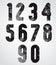 Black and white dotty decorative numbers.