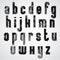 Black and white dotty graphic lower case letters, rectangular in